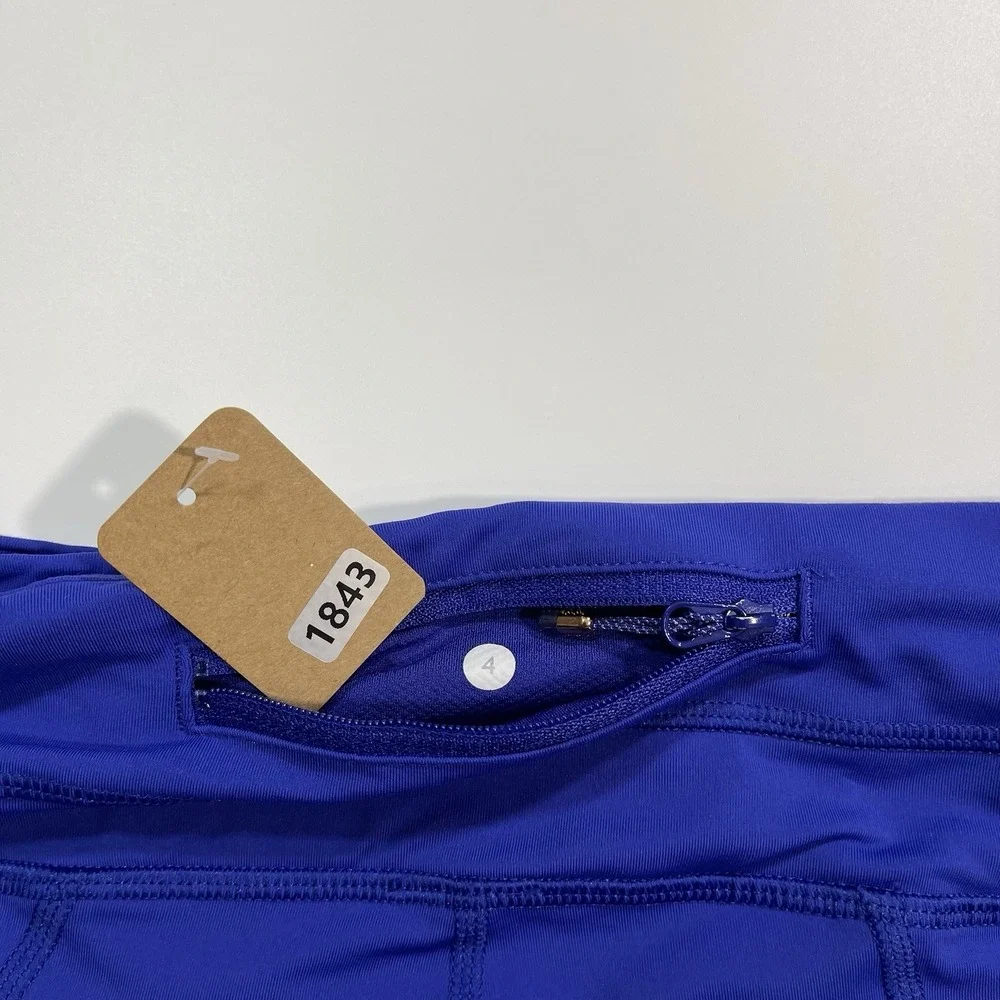 Lululemon Blue Capri Athletic Yoga Leggings Pockets‎ Size 4 Workout